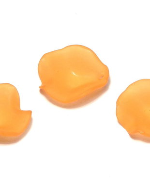 Pandantiv din acril, frosted, frunza, 15x15x4 mm, portocalii