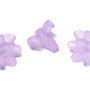 Margele din acril, frosted, floare, 18x20 mm, mov