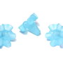 Margele din acril, frosted, floare, 18x20 mm, turcoaz