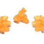 Margele din acril, frosted, floare, 18x20 mm, portocalii