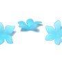 Margele din acril, frosted, floare, 29x27 mm, turcoaz