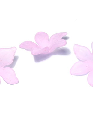 Margele din acril, frosted, floare, 29x27 mm, mov deschis