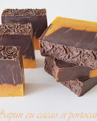 Sapunuri hidratante cu cacao si portocale