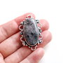 Conector Quartz turmalinat  in rama argintata