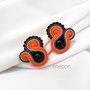 Cercei soutache portocalii cu onix