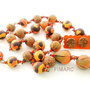 ''Orange de toamna'' -set:colier lung + cercei pe ureche