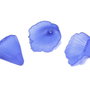 Margele din acril, frosted, floare, 20x20 mm, albastre