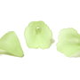 Margele din acril, frosted, floare, 20x20 mm, vernil