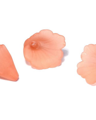 Margele din acril, frosted, floare, 20x20 mm