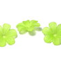 Margele din acril, frosted, floare, 33x8 mm, vernil