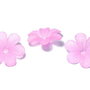 Margele din acril, frosted, floare, 33x8 mm, roz