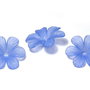 Margele din acril, frosted, floare, 33x8 mm, albastre