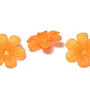 Margele din acril, frosted, floare, 33x8 mm, portocalii