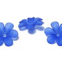 Margele din acril, frosted, floare, 33x8 mm, albastre