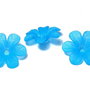 Margele din acril, frosted, floare, 33x8 mm, turcoaz