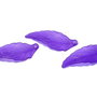 Pandantiv din acril, frosted, frunza, 38x14 mm, mov