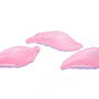 Pandantiv din acril, frosted, frunza, 38x14 mm, roz