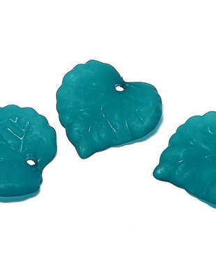 Pandantiv din acril, frosted, frunza, 16x15 mm