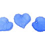 Pandantiv din acril, frosted, frunza, 16x15 mm, albastre
