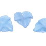 Pandantiv din acril, frosted, frunza, 24x23x3 mm, albastre