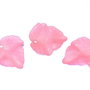 Pandantiv din acril, frosted, frunza, 24x23x3 mm, roz