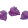 Pandantiv din acril, frosted, frunza, 24x23x3 mm, mov