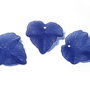 Pandantiv din acril, frosted, frunza, 24x23x3 mm, albastre
