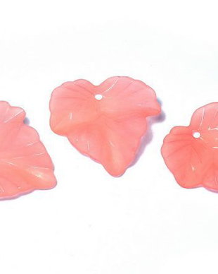 Pandantiv din acril, frosted, frunza, 24x23x3 mm
