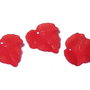 Pandantiv din acril, frosted, frunza, 24x23x3 mm, rosii