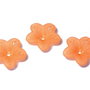Margele din acril, frosted, floare, 18x5 mm, portocalii