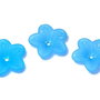 Margele din acril, frosted, floare, 18x5 mm, turcoaz