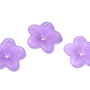 Margele din acril, frosted, floare, 18x5 mm, mov