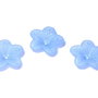 Margele din acril, frosted, floare, 18x5 mm, albastre
