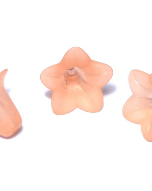 Margele din acril, frosted, floare, 16x12 mm