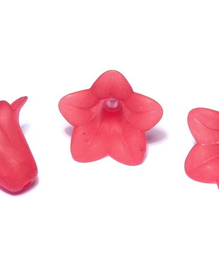 Margele din acril, frosted, floare, 16x12 mm