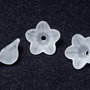 Margele din acril, frosted, floare, 12x6 mm, albe