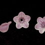 Margele din acril, frosted, floare, 12x6 mm, roz