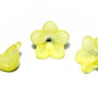 Margele din acril, frosted, floare, 12x6 mm, galbene