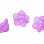 Margele din acril, frosted, floare, 12x6 mm, mov