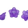 Margele din acril, frosted, floare, 12x6 mm, mov