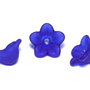 Margele din acril, frosted, floare, 12x6 mm, albastre