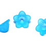 Margele din acril, frosted, floare, 12x6 mm, turcoaz