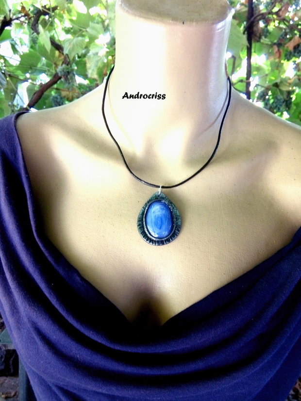 Blue stones,set bijuterii din lut polimeric