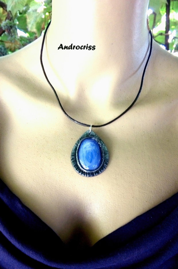Blue stones,set bijuterii din lut polimeric