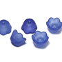 Margele din acril, frosted, floare, 10x6 mm, albastru inchis