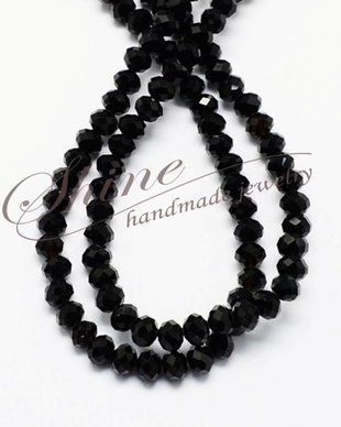 Sticla abacus, neagra, 6x4mm