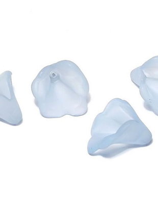 Margele din acril, frosted, floare, 10x10 mm, bleu