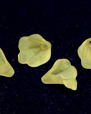 Margele din acril, frosted, floare, 10x10 mm, galbene