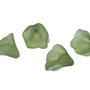 Margele din acril, frosted, floare, 10x10 mm, verzi