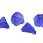 Margele din acril, frosted, floare, 10x10 mm, albastre